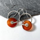 Sterling silver and carnelian  earrings