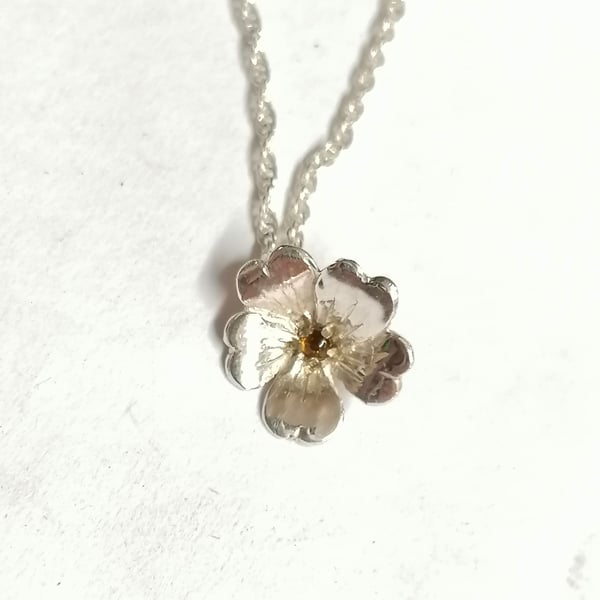 Primrose pendant set with a Citrine and made from Sterling Silver