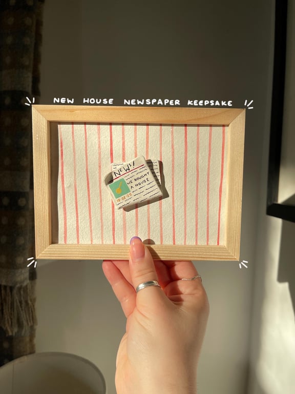Framed First Home Newspaper Keepsake - Personalised Moving In Gift