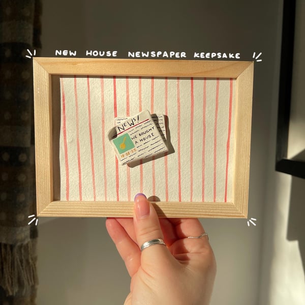 Framed First Home Newspaper Keepsake - Personalised Moving In Gift