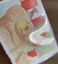 Sneak Sarnie, miniature watercolour painting, watercolour paper, trading card - Image 3