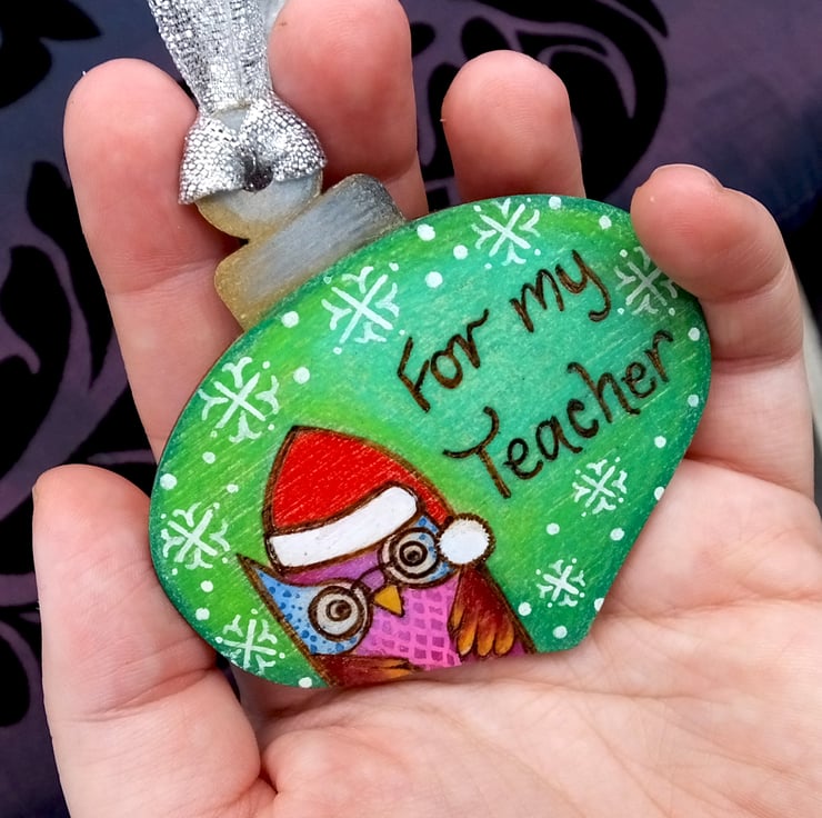 Personalised For My Teacher Wooden Pyrography P... - Folksy
