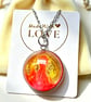 Handmade Sunset Pendant Stainless Steel chain and bezel