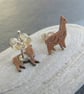 Alpaca stud earrings, Copper llama jewellery - Image 4