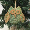 Ceramic owl hanging decoration Pottery owl ceramic bird