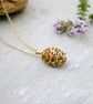Handmade Gold Pinecone Necklace