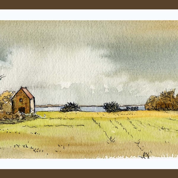 St Peter's Chapel at Bradwell-on-Sea Original Water Colour