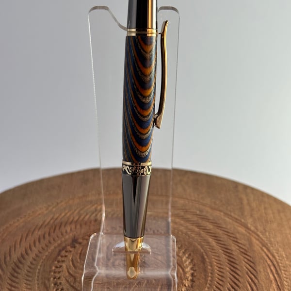 Wooden multicolored ball point pen