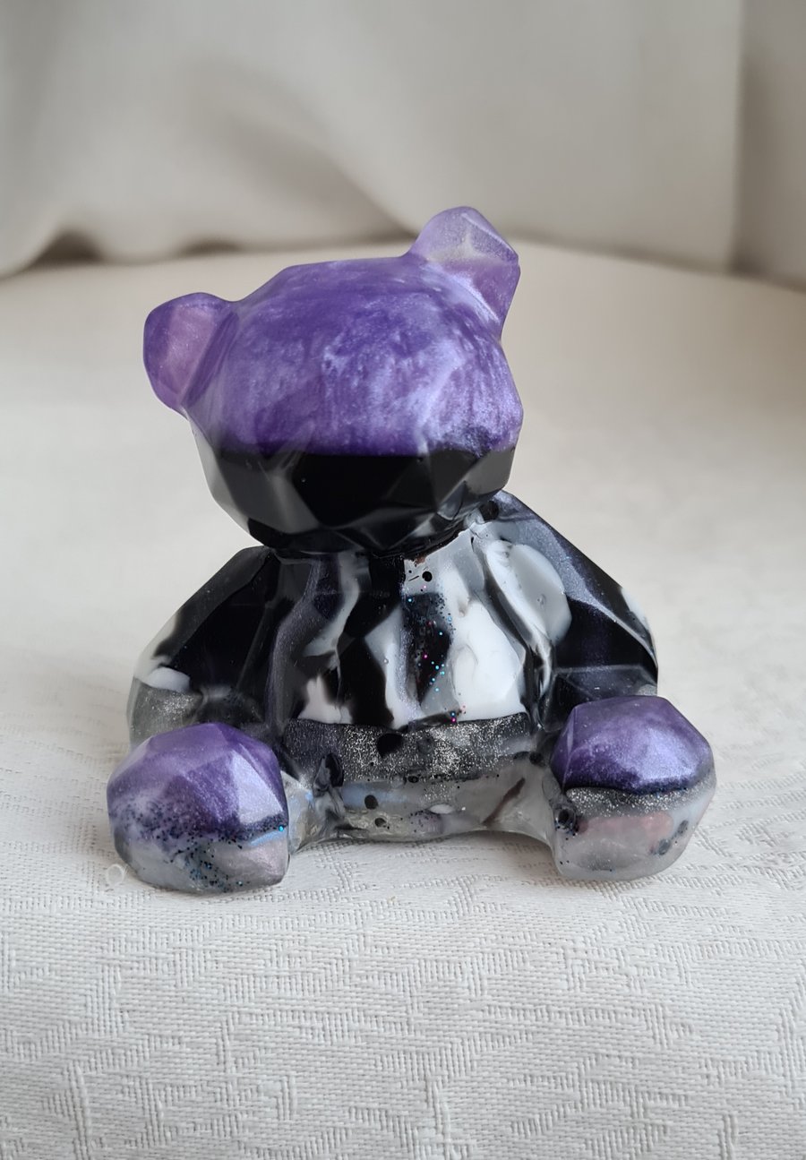 Gorgeous Bits and Pieces - Resin Drip Abstract Art Bear - Keepsake Gift 