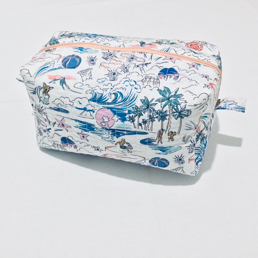 Travel Pouch Quilted Liberty Boxy Make Up Toiletries Bag