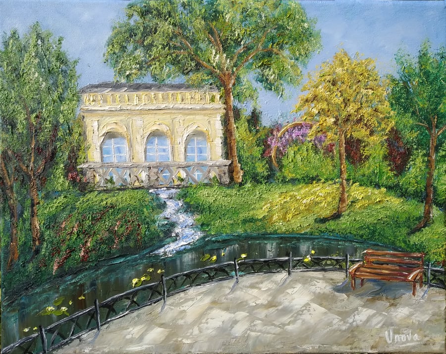 Original Oil Painting Bath Botanical garden UK ... - Folksy