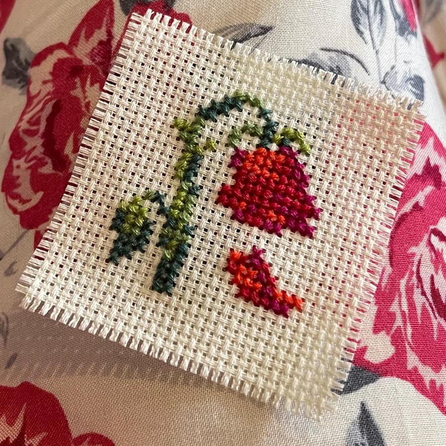 Simple Wilting Rose Heartbroken Emoji Emoticon Counted Cross Stitch Pattern PDF