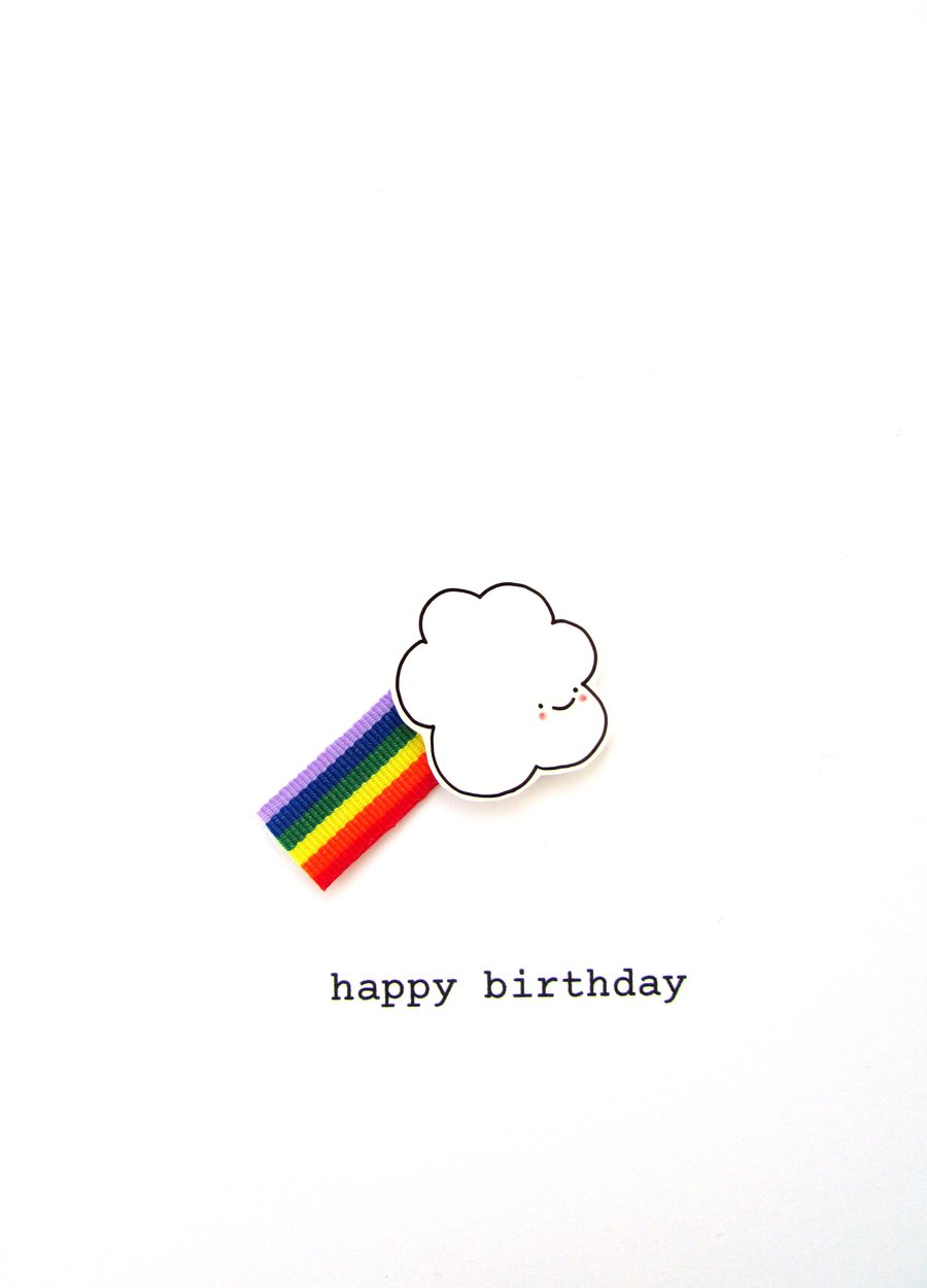 birthday card  -  cloud and rainbow