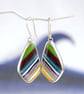 Cornish surfite earrings - lilac stripe