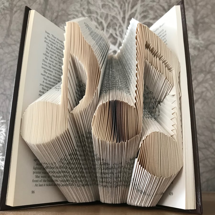 Folded Book Art - Book Sculpture - Musical Notes - Folksy