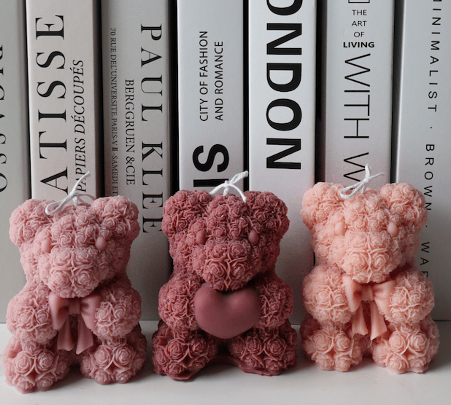 Candle Rose Teddy Bear