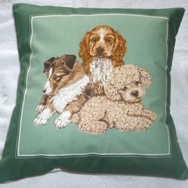 Puppy dogs waiting for some fun cushion 