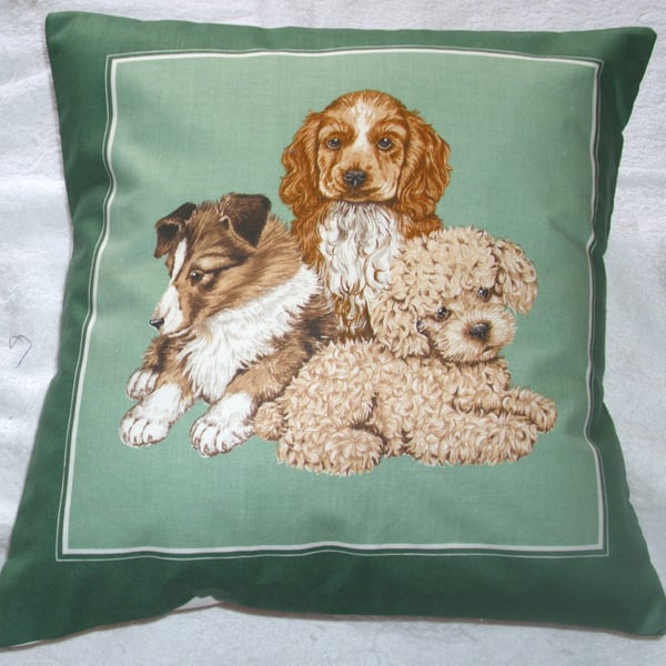 Puppy dogs waiting for some fun cushion 