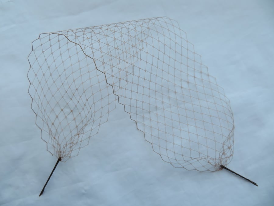 Pale Mocha Mousse Beige Narrow Classic Soft Veiling Bandeau Vintage Eye Veil 