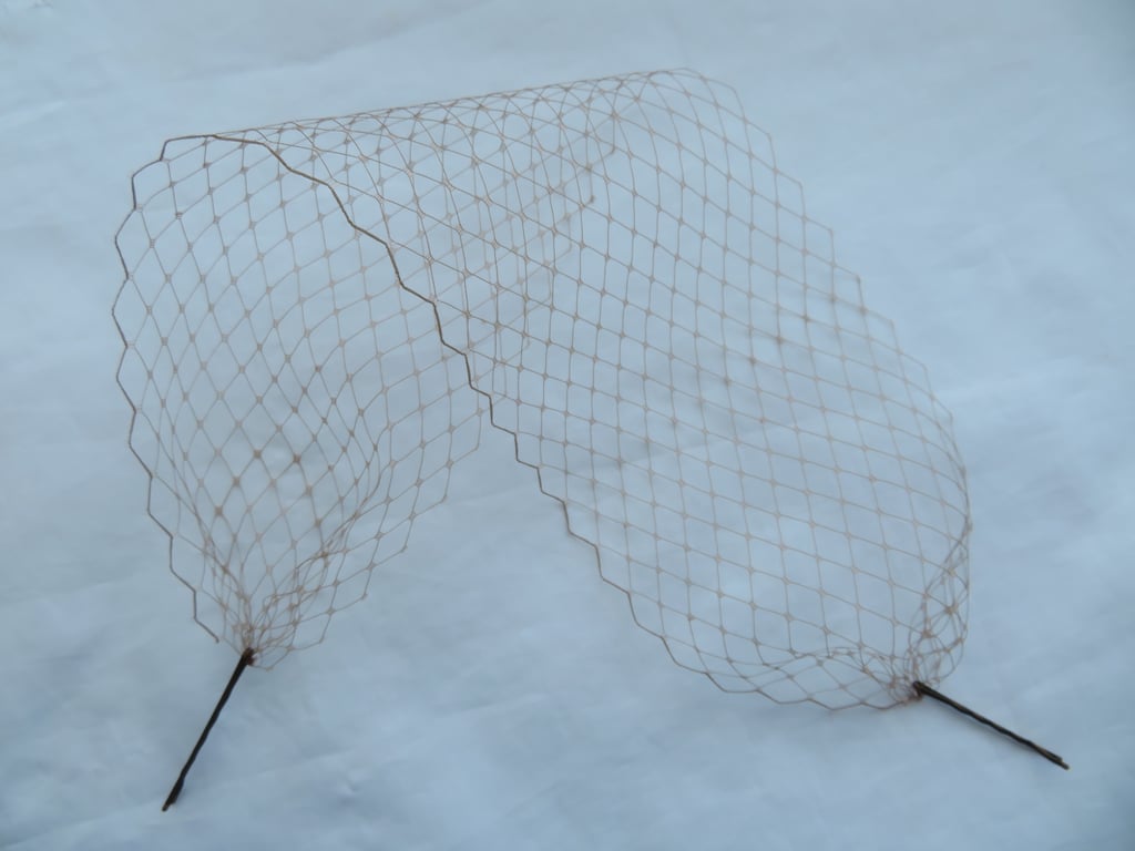 Pale Mocha Mousse Beige Narrow Classic Soft Veiling Bandeau Vintage Eye Veil 