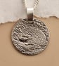 Hedgehog Engraved Sterling Silver Coin Necklace - Image 1