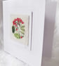 HAND EMBROIDERED CHRISTMAS CARD WINTER FOLIAGE - Image 3