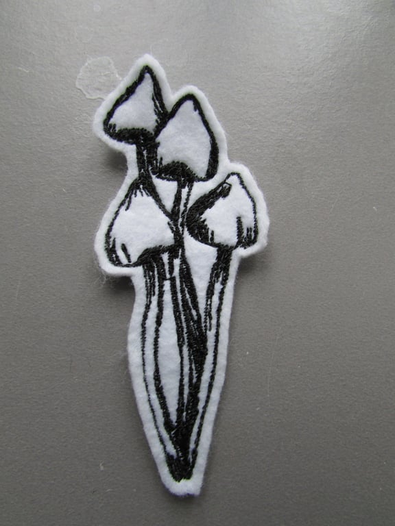 Fungi Mushroom Cluster Embroidered Sew on Applique Patch