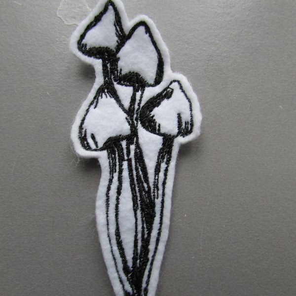 Fungi Mushroom Cluster Embroidered Sew on Applique Patch