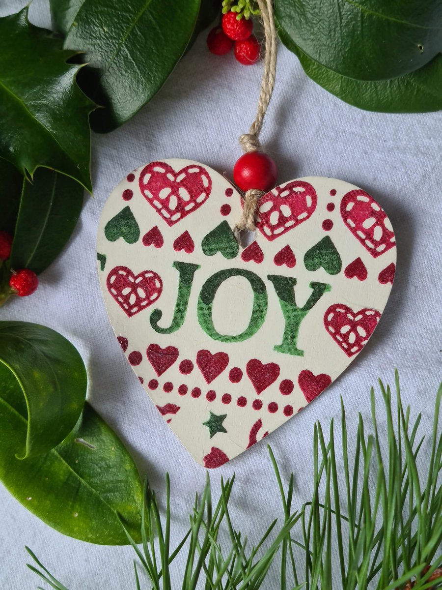 Emma Bridgewater design Joy Christmas decoration decoupage decor letterbox gift