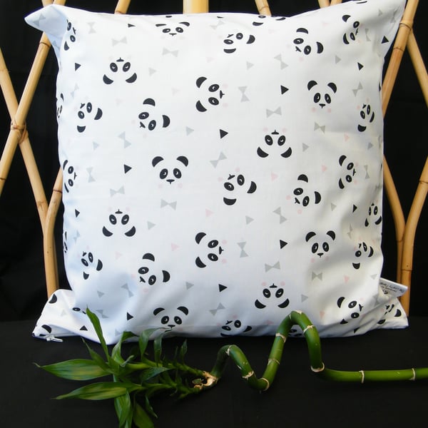 Panda Cushion Cover with White Background