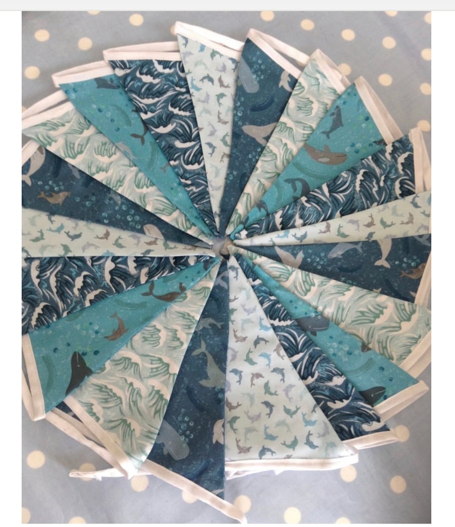 Under the sea  bunting, cotton fabric bunting 