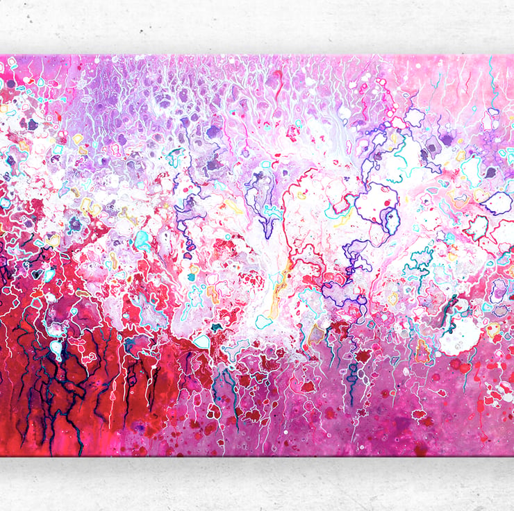 Pink Abstract Painting - Folksy