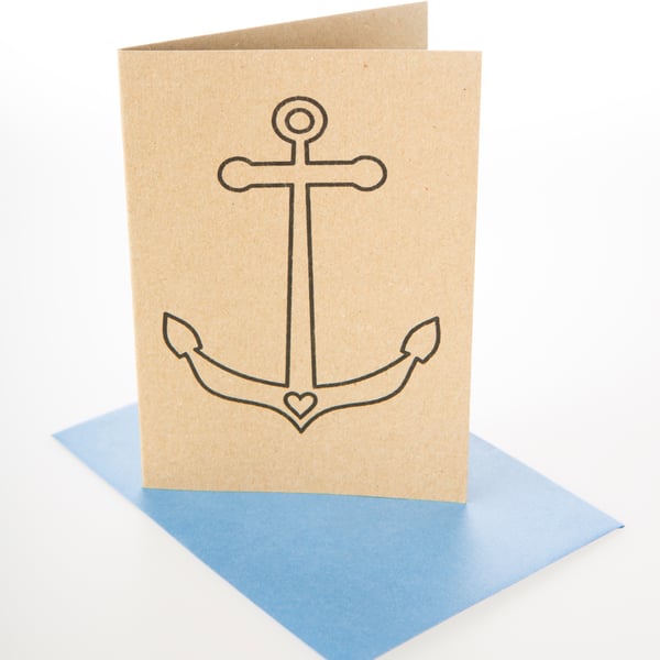 Anchor ahoy! mini greetings card in BLACK