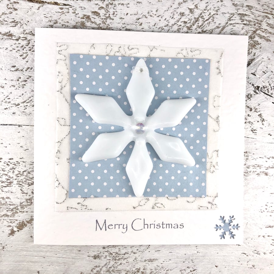Christmas Card with Detachable Snowflake Decoration 