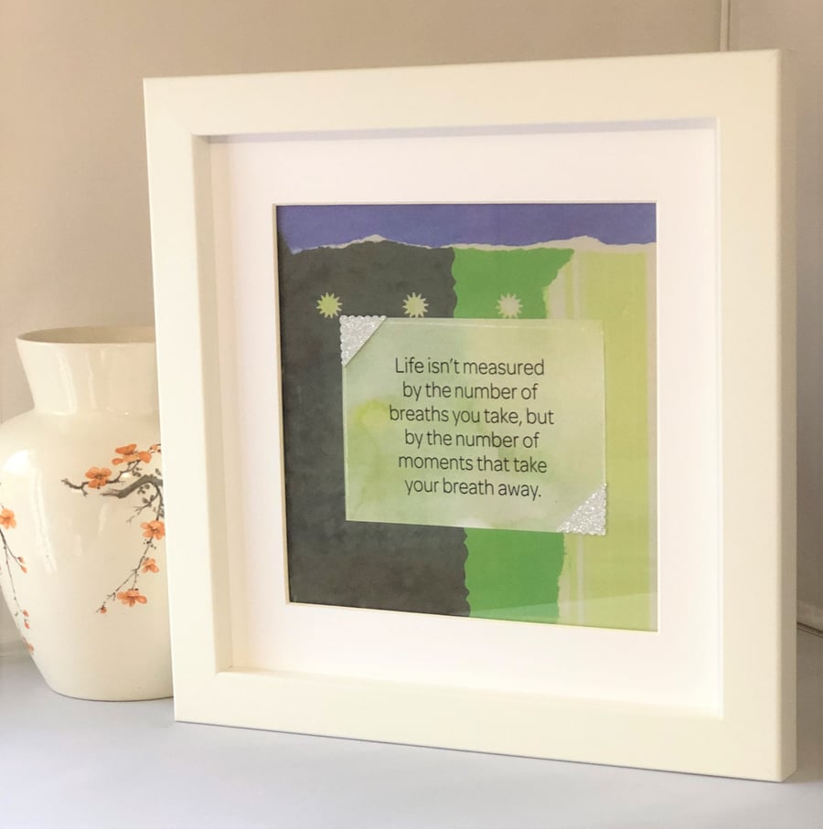 Inspirational Quote Framed Art: Handmade Motivational Gift, Wall Art