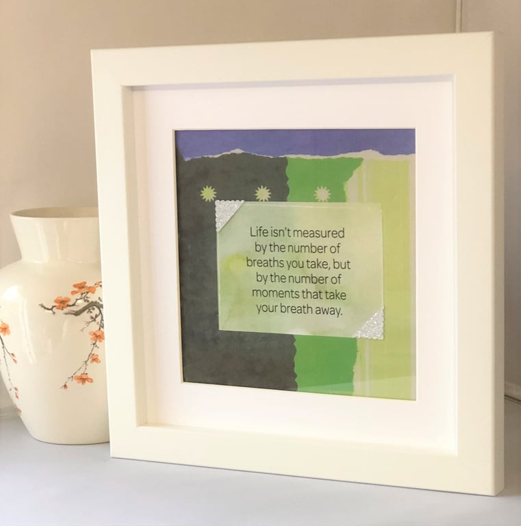 Inspirational Quote Framed Art: Handmade Motivational Gift, Wall Art