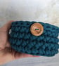 Crochet container, storage pot, bathroom decor, desk tidy, recycled - Image 10