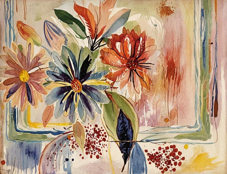 A4 Print Flowers on Window 