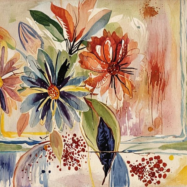 A4 Print Flowers on Window 