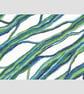 Original Abstract Coloured Pencil Drawing Green Blue - Ribbons No.5 - Image 2