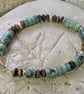Turquoise, Gold and Tiger Eye Beaded Bracelet - Image 6