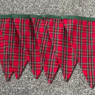 Red and Green Royal Stewart Tartan Christmas Bunting