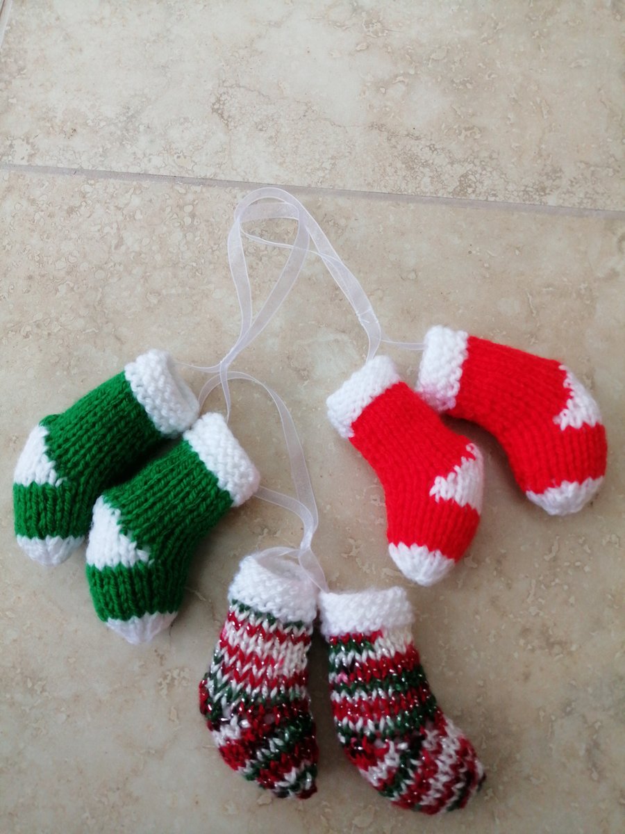 Mini Christmas Stockings (set of 3 pairs)