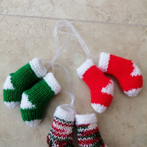 Mini Christmas Stockings (set of 3 pairs)