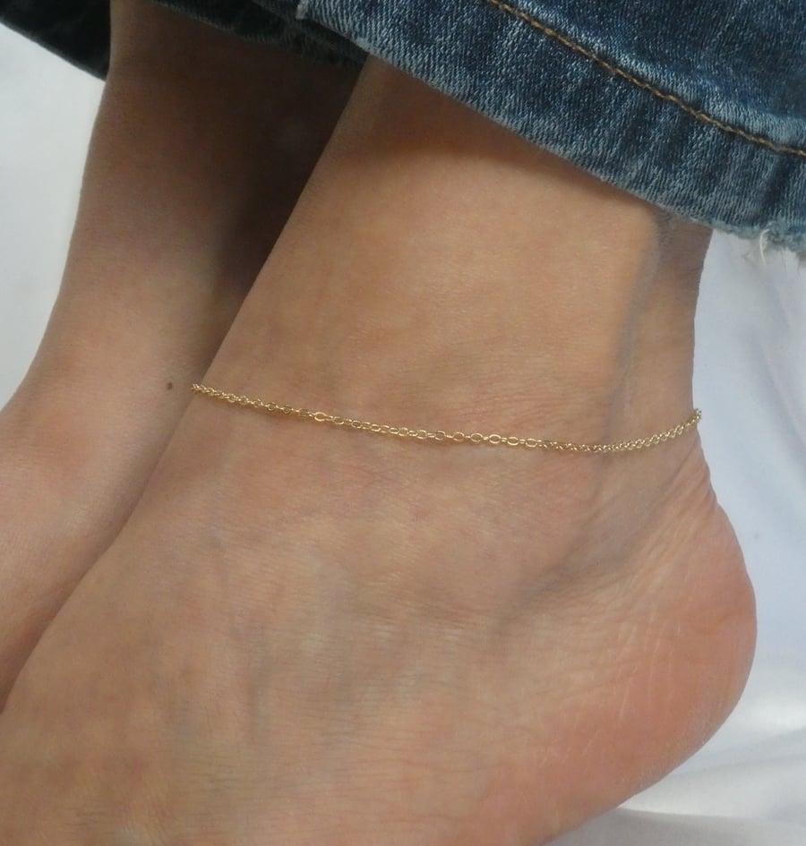 Elegant gold fill anklet