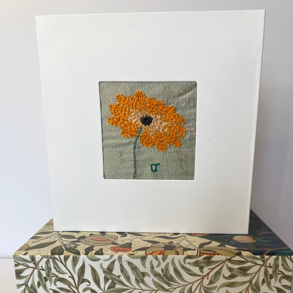 Blank card - hand embroidered ‘Daisy, daisy…No.3