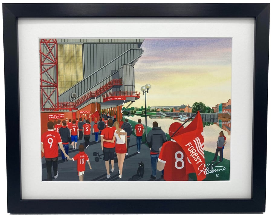 Nottingham Forest F.C, City Ground, High Quality Framed Football Art Print.