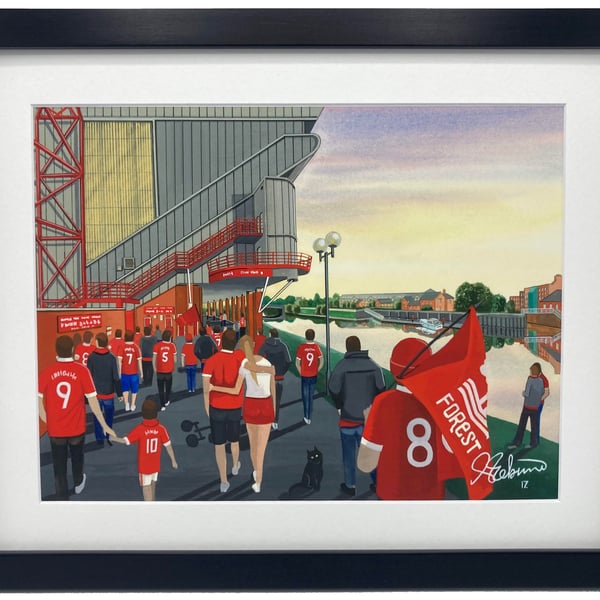 Nottingham Forest F.C, City Ground, High Quality Framed Football Art Print.
