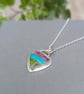 Sterling Silver Multicoloured Surfite Heart Necklace - JBJ2071