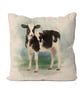 Handmade Calf Design Cushion-Linen. Size 40x40cm- (16"x16") CUS248
